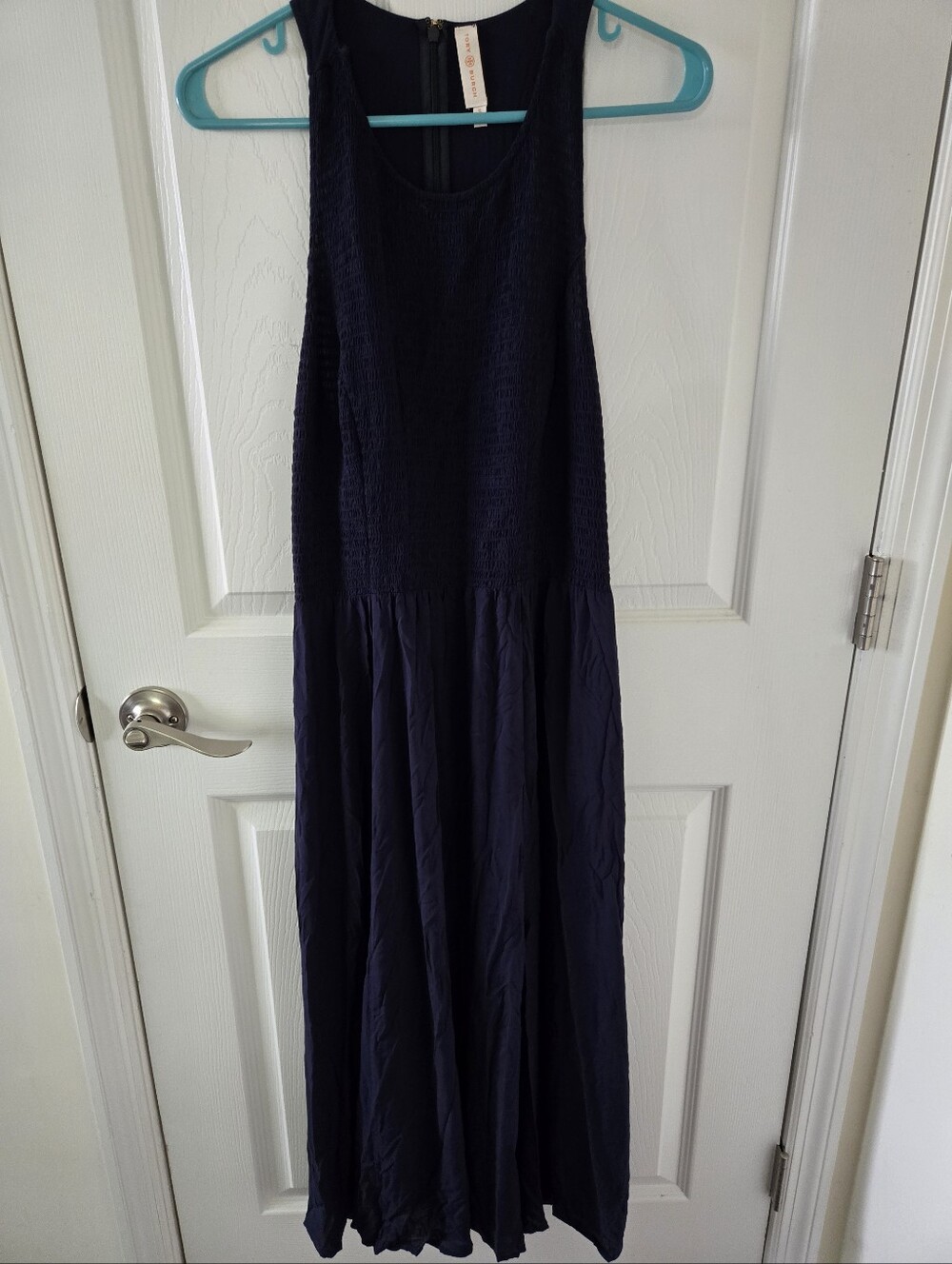 Tory Burch Maxi Summer Navy Coastal Dress with pockets Sz XL GUC